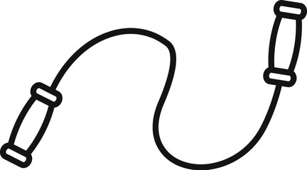 Simple line icon of a jumping rope, symbolizing an active lifestyle