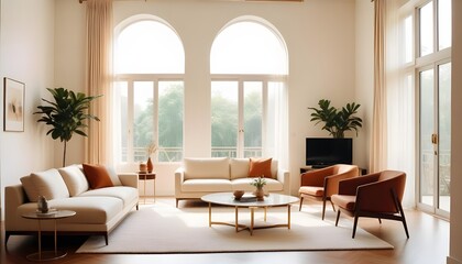 white and gold theme modern interior