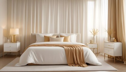 white and gold theme modern interior