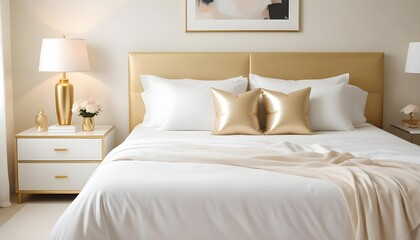 white and gold theme modern interior