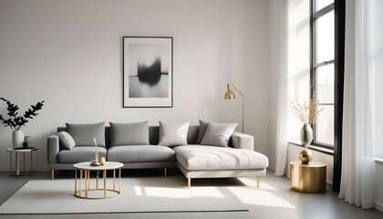 white and gold theme modern interior