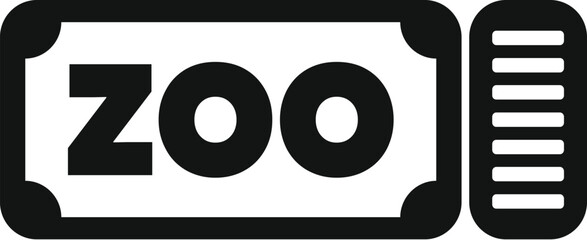 Simple icon of a zoo ticket allowing one person entry for a visit