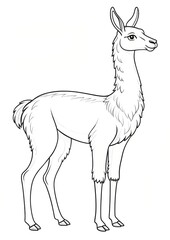 Naklejka premium Coloring page from the Zoo Animal series - Guanaco