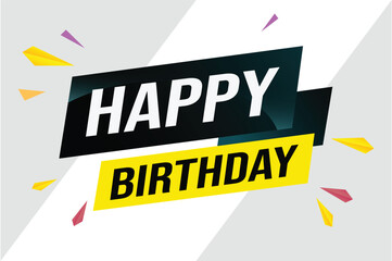 happy birthday word concept vector illustration with lines modern futuristic 3d style for landing page template web mobile app poster banner flyer background gift card coupon label wallpaper

