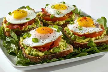 Perfectly Seasoned Avocado BLT Toasts with Fried Egg