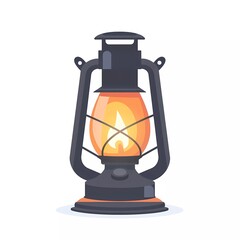 kerosene lamp icon in flat design style on white background. 