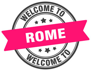 Fototapeta premium Welcome to Rome stamp. Rome round sign