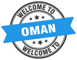 Welcome to Oman stamp. Oman round sign