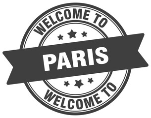 Welcome to Paris stamp. Paris round sign