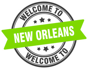 Welcome to New Orleans stamp. New Orleans round sign