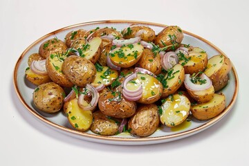 Vibrant Austrian-Style Warm Potato Salad with Fresh Chives and Roasted Fingerling Potatoes