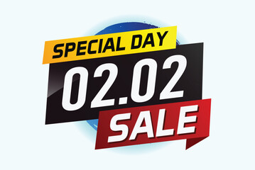 2.2 Special day sale word concept vector illustration with ribbon and 3d style for use landing page, template, ui, web, mobile app, poster, banner, flyer, background, gift card, coupon

