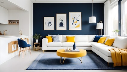 white and gold theme modern interior