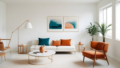 white and gold theme modern interior