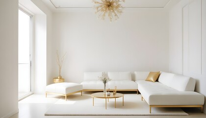 white and gold theme modern interior