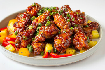 Fototapeta premium Fiery Pineapple-Ginger Teriyaki Chicken Wings with a Symphony of Flavors
