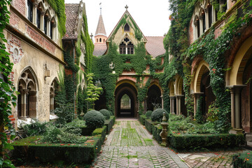 Fototapeta premium The courtyard of a castle