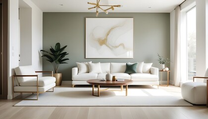 white and gold theme modern interior