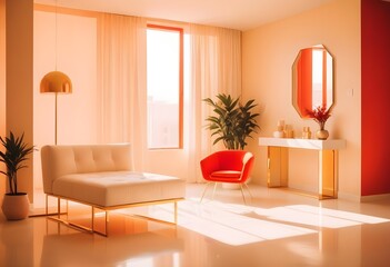 white and gold theme modern interior