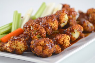 Fototapeta premium Plant-Based BBQ Cauliflower Wings with Aromatic Spices