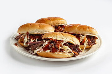 BBQ Braised Brisket on Crispy Ciabatta Rolls with Refreshing Slaw