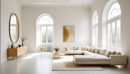 white and gold theme modern interior