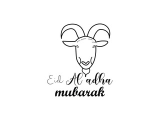 one line art Hand drawing muslim holiday sacrifice an animal to god eid al adha concept vector illustration