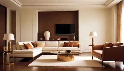 Obraz premium white and gold theme modern interior