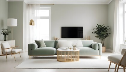 white and gold theme modern interior