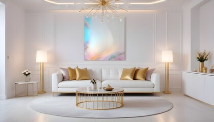 white and gold theme modern interior