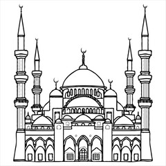 Mosque Islamic logo vector illustration