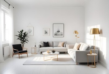 white and gold theme modern interior