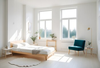 Fototapeta premium white and gold theme modern interior