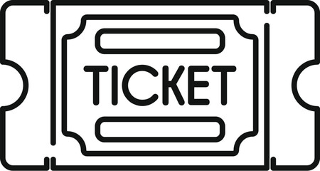Simple line art icon of a ticket granting admission for one person to an event