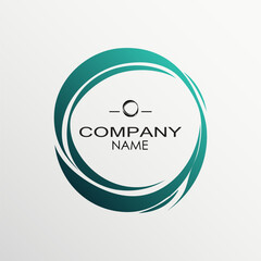 circle label frame, simple elegant color business  company logo