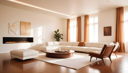 Fototapeta premium white and gold theme modern interior