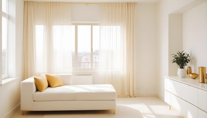 white and gold theme modern interior