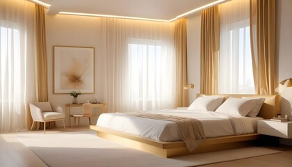 white and gold theme modern interior