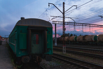 Fototapeta premium Twilight at the Railway Station