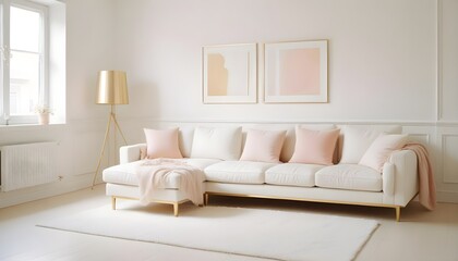 white and gold theme modern interior