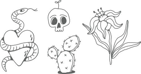 Simple outline abstract tattoo design