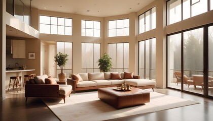 Fototapeta premium white and gold theme modern interior