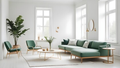 white and gold theme modern interior