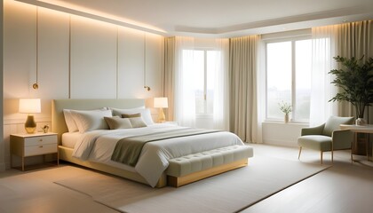 white and gold theme modern interior