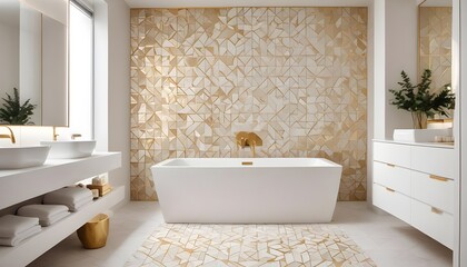white and gold theme modern interior