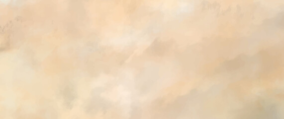 Autumn vector watercolor texture with sky and clouds. Hand drawn yellow abstract vector illustration for background. Template for design. Vintage empty blank.