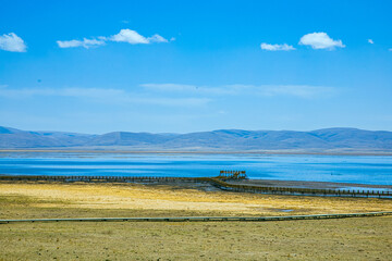 Aba, Sichuan Province - mountains and grasslands under the blue sky