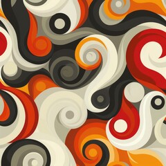 Fototapeta premium Abstract background illustration in the style of the 70s
