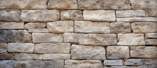 Obraz premium Texture of a stone wall Old castle stone wall texture background Stone wall as an abstract background or texture Part of a stone wall for background or texture. Creative banner. Copyspace image