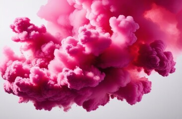 Fototapeta premium Abstract pink smoke paint explosion on white background